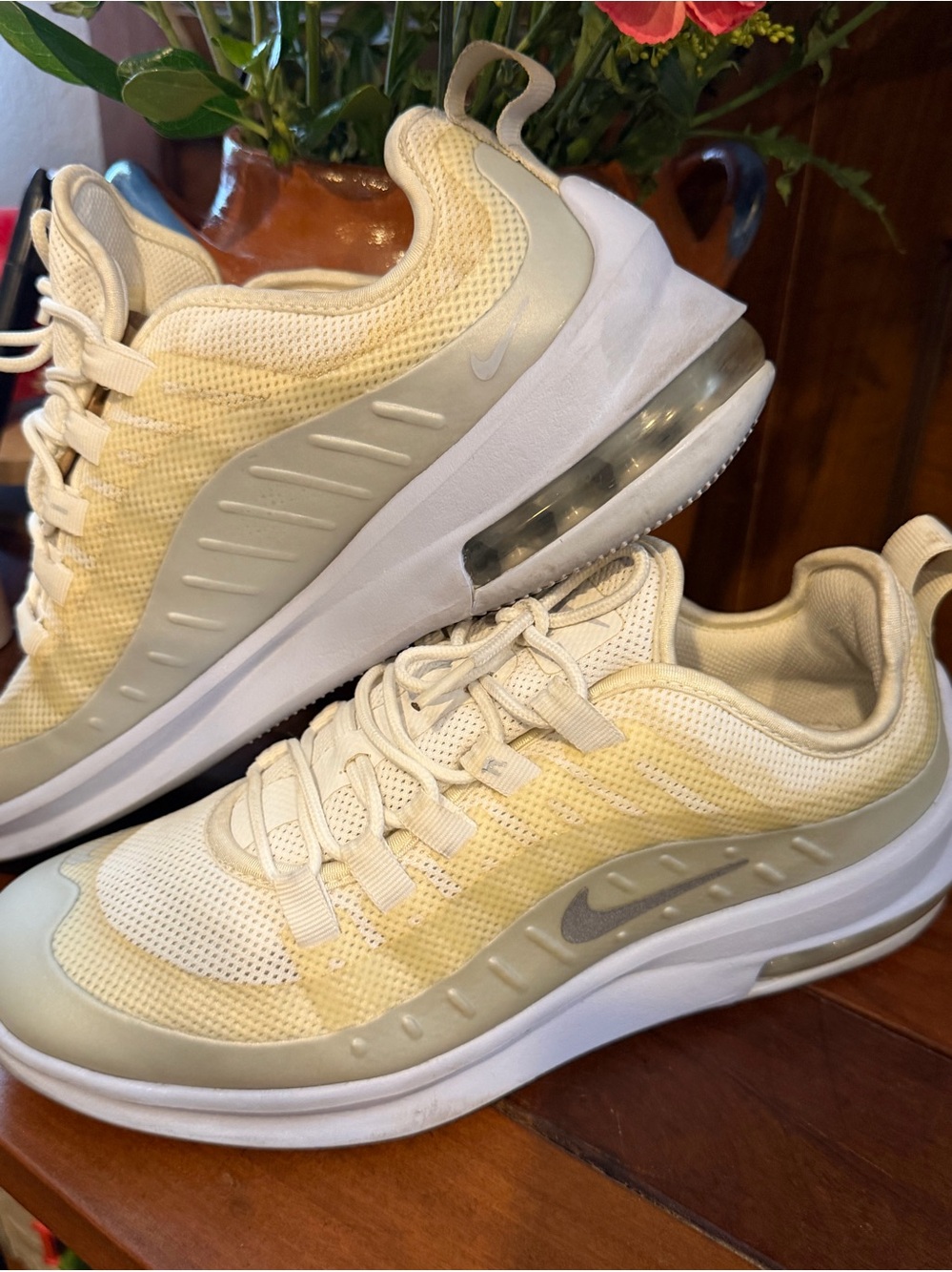 Nike Air Max Mesh Sneakers in Pale Yellow & Cream